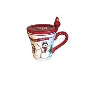 Yuletide Snowman Holiday Coffee Cup With Lid